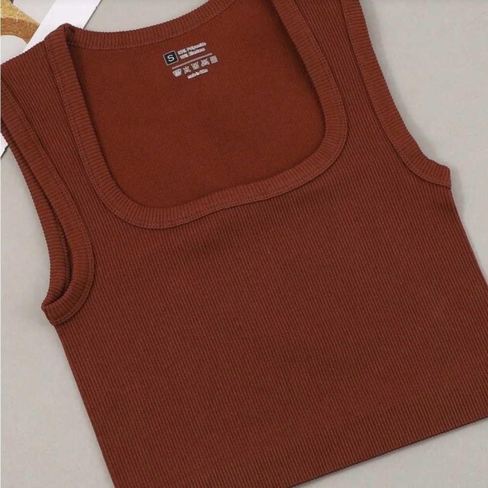 Ribbed Brown Tank Top